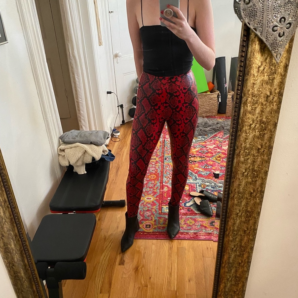 Commando Red Faux Snake Skin Pants